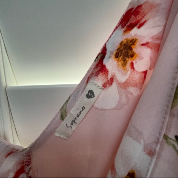 Soprano Pink Ruffled Tiered Sundress for Wedding Guest - Picture 4 of 4